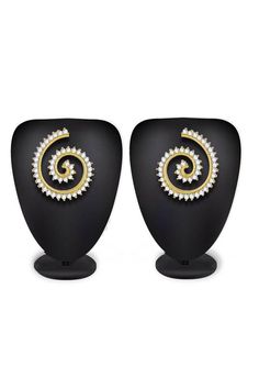 The Luxor Women's Alloy Earrings in White and Gold Product Features :   Color: White and Gold   Material: Alloy Occasion: Party Luxury Round Gold Plated Danglers, Earrings Jhumka, Studded Earrings, Traditional Earrings, Alloy Earrings, Jewellery Earrings, Jhumka Earrings, Stone Studs, American Diamond