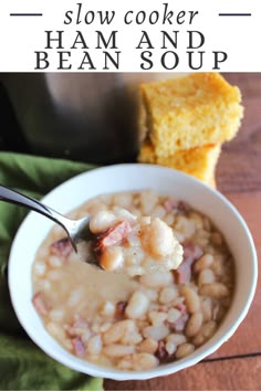 this slow cooker ham and bean soup is the best way to enjoy it