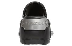 a black and silver backpack with the word barcelona printed on it's front pocket