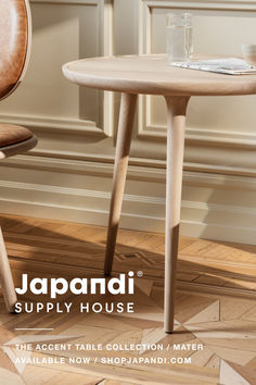 The Accent Table Collection by Mater, available at Japandi Supply House