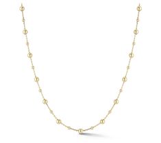 Showcasing a chain of alternating balls for a distinctive design, this elegant necklace adds a timeless charm to your jewelry collection. From Italian Gold. Timeless White Gold Necklaces With Round Beads, Timeless White Gold Round Bead Necklaces, Elegant Formal Necklace With Ball Chain, Elegant Ball Chain Necklace For Formal Occasions, Timeless White Gold Round Bead Necklace, Elegant Formal Ball Chain Necklace, Formal Jewelry With Round Beads Chain, Elegant White Gold Ball Chain Necklace, Classic Formal Ball Chain Necklace