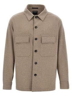 Cashmere shirt, front pockets, button closure, long cuffed sleeves. Composition: 100% cashmere Resort Shirt, Guys Clothing Styles, Cashmere Color, Zegna Shoes, Mens Luxury, Shirt Pattern, Cuff Sleeves, Sports Shirts, Look Fashion