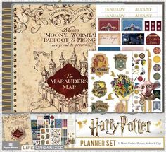 Harry Potter Marauder's Map Planner Set Harry Potter Planner, Harry Potter Marauders Map, Harry Potter Items, Planner Writing, Month Planner, Marauders Map, Marvel Daredevil, Lilo Et Stitch, Paper House