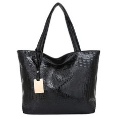 With its crocodile skin shape, this leather Shoulder Bag is a must-have for any fashionable woman. The compact structure and soft texture make it the perfect accessory for any occasion. Made of high-quality PU leather and lined with polyester, this bag is not only stylish but also practical with its large capacity. Whether you're heading to work, running errands, or going out with friends, this bag is suitable for any occasion. The zipper closure ensures the safety of your belongings and the var Chic Faux Leather Bag With Large Capacity, Chic Faux Leather Bags With Large Capacity, Faux Leather Shoulder Bag With Zipper For Shopping, Chic Large Capacity Faux Leather Bag, Chic Double Handle Shoulder Bag With Interior Card Slots, Elegant Tote Bag For Errands, Shopping Shoulder Bag With Double Handles And Card Slots, Large Capacity Faux Leather Satchel For Shopping, Elegant Large Capacity Faux Leather Bag