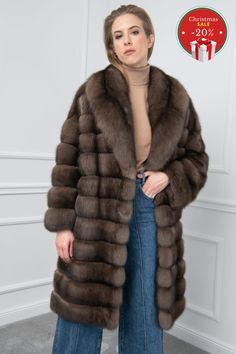 Right after you place the order, please provide us your body measurments with a message. Your bust, waist, hips and sleeve length. Thank you. The most luxurious option in the whole fur industry, and this sable platinum coat with wide shawl collar is about to prove it! Discover our sable collection, exceptional choices only for sable fur lovers, always tailor made for your needs. Our team is producing this light brown, super soft garment with a V-Style chevron cut with 100% satin lining of your c Girls Fur Coat, Sable Fur Coat, Sable Coat, Mink Jacket, Chinchilla Fur, Fabulous Furs, Real Fur Coat, Prove It, Real Fur