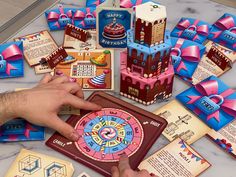 a person playing a board game on a table