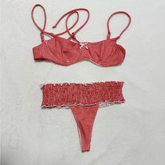 Frankie’s Bikini Cola Underwire Bikini Top And Sofie Microbikini Bottom Never Worn. New Target Swimwear, Cutout Swimwear, Small Breakfast, Swimwear Trends, Frankies Bikinis, Cheeky Bikinis, String Bikinis, Red White, Red