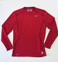 Nike Pro Combat DRIFIT fitted red athletic top long sleeve. Stretch. VGUC. Very good condition No stains rips or tears Smoke free home Combat Shirt, Nike Pro Combat, Men's Long Sleeve T-shirt, Athletic Top, Red Long Sleeve, Red Shirt, Nike Pros, Dri Fit, Long Sleeve Tshirt Men