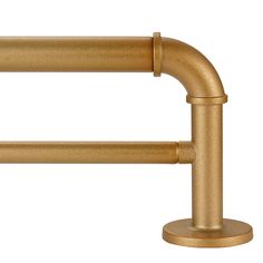 a gold colored metal pipe on a white background