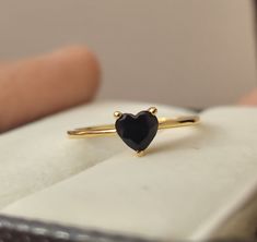 Welcome to my shop, you can find many beautiful gemstone jewelry here, and you also can ask for customized service. Main Stone: 5×5mm Heart Black Onyx  Available in 925 sterling silver,9k,14k,18k Solid Gold (white/yellow/Rose) THE GEMS CAN ALSO BE GIVEN DIFFERENT SHAPES BIRTHSTONE COLOR  : January - Garnet February - Amethyst March - Aquamarine April - Clear Crystal May - Emerald June - Alexandrite July - Pink Ruby August -  Peridot September - Sapphire October - Light Tourmaline November - Citr Black Heart Ring For Wedding On Valentine's Day, Black Heart Ring For Valentine's Day Wedding, Black Heart Cut Ring For Gift, Black Heart Cut Heart Ring As Gift, Black Heart Ring For Wedding And Valentine's Day, Black Heart-shaped Ring For Wedding, Black Heart-shaped Ring For Anniversary, Black Heart Ring For Anniversary, Black Heart-shaped Wedding Ring