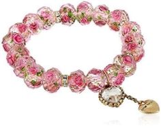 Betsey Johnson Tzarina Pink Beads Stretch Bracelet 885043438214 | eBay Trendy Bracelets, Betsey Johnson Jewelry, Pink Beads, Pink Bracelet, Hinged Bangle, Beaded Stretch Bracelet, Heart Charm Bracelet, Pink Flower, Beaded Flowers