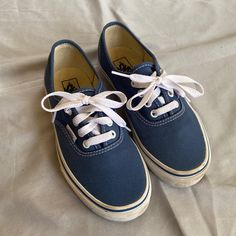 Vans Authentic. Boys Size 2.5. Only Worn A Handful Of Times. Practically Brand New. Casual Blue Vans Canvas Shoes, Blue Vans Canvas Shoes For Streetwear, Blue Vans Sneakers For School, Blue Vans Canvas Shoes With Round Toe, Sporty Blue Canvas Shoes By Vans, Blue Low-top Canvas Shoes For School, Boys Vans, Vans Blue, Vans Authentic