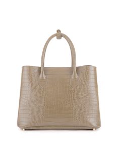 Polish every style choice by carrying this new, stylish, light weighted tote by the round elegant handles Teddy Blake, Gold Interior, Light Beige, Embossed Leather, Italian Leather, Leather Handmade, Calf Skin, Zipper Pocket, Dust Bag