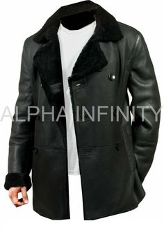 #ad Premium Quality Men's Real Leather Fur Coat Genuine Lambskin Leather Long Shearling Jacket Coat, Fashion Mens Clothing Classic Winter Outerwear With Leather Lining, Classic Leather Jacket With Faux Fur Trim, Classic Leather Outerwear With Faux Fur Trim, Classic Leather Outerwear For Cold Weather, Long Sleeve Leather-lined Outerwear For Winter, Winter Long Sleeve Outerwear With Leather Lining, Long Sleeve Winter Outerwear With Leather Lining, Leather Fur Coat With Faux Fur Lining, Fitted Leather Fur Coat For Cold Weather