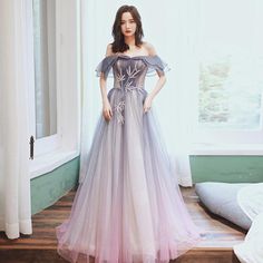 Embroidery Off Shoulder Fashion Sequins Sexy Prom Dress Off Shoulder Prom Dress, Sequin Prom Dresses, Tea Length Wedding Dress