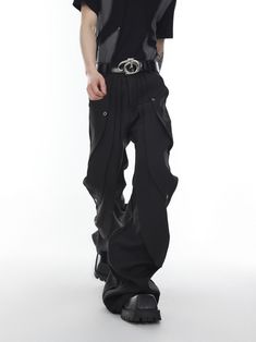 【23s Apr.】Pleated High Waist Trousers – ArtsKoreanMan Unique Clothing Style, Button Fashion, High Waist Trousers, Pleated Trousers, Men's Suit, Japanese Street Fashion, Flare Trousers, Suit Pants, High Waisted Trousers