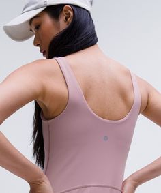 Get The Buttery Softness Of Lululemon Align In A Dress. Powered By Nulu Fabric And Made With A Built-In Shorts Liner, Your Poses And Postures Have Never Felt This Free. Designed For Yoga And Casual. Sizes 0-14 Fit B/c Cups:sizes 16-20 Fit D/dd Cups:tight Fit Contours Your Body:intended To Sit At Mid-Thigh:intended For Medium-Impact Activities:4" Liner Length. Shorts Liner Has Side Drop-In Pockets And An Open-Back Waistband To Make Bathroom Breaks A Breeze. Built-In Shelf Bra For Added Support And Coverage. Pockets For Optional, Removable Cups. | lululemon Align™ Dress Rose Blush, Lululemon Align, Blush Roses, Shelf Bra, A Dress, Women's Dresses, Dress Skirt, New Dress, Built In