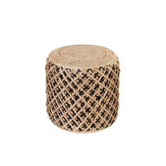 a roll of jute with black and white checkered fabric on the top, against a white background