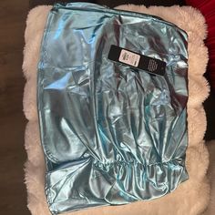 Never Worn Blue Metallic Mini Skirt Light Blue Casual Mini Skirt For Party, Casual Light Blue Mini Skirt For Party, Metallic Mini Skirt, Blue Mini Skirt, Metallic Blue, Walker Boots, Pajama Shirt, Fit N Flare Dress, Rain And Snow Boots