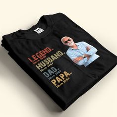 Finding the perfect gift for the most important man in your life just got easier with our personalized dad shirts. This specially designed shirt will remind him of the people and passions that mean the most. Give it to him for Fatherƒ??s Day, his birthday, Christmas or even just to show your love on a normal day. Heƒ??ll think of you every time he wears his new favorite shirt. Itƒ??s the ideal personalized gift to get your kids for their dad or grandparents for their son. With custom sizing, you Custom Print T-shirt For Father's Day, Father's Day Customizable Crew Neck Shirt, Customizable Crew Neck Shirt For Father's Day, Custom Print Black Shirt For Father's Day, Black Custom Print Shirt For Father's Day, Black Shirt With Custom Print For Father's Day, Memorial Benches, Mom Daughter Gifts, Canvas Beach Bag