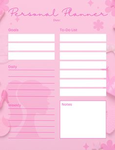 a pink planner with flowers and butterflies on it