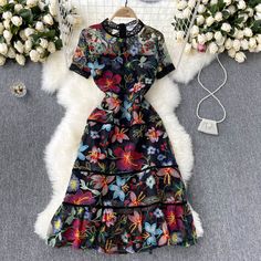 This Dress is fashionable for every occasion. the dress is made-to-order by professional tailors. You can choose from 50 colors, Regular sizes 2 to 16 and plus sizes 14w to 26W. Custom size is also available.. The product details: Age: Ages 25-35 Years Old, Closure Type: zipper, Decoration: Embroidery, Dresses Length: Knee-Length, Elasticity: Non Strech, Fabric Type: Organza, Fit Type: Slim Fit, Gender: Women, Material: Polyester,Acrylic, Material Composition: Synthetic fiber, Neckline: O-Neck, Flower Runway, Bohemian Casual Dress, Sundress Women, Sleeve Ruffles, Mesh Embroidery, Causal Dresses, Runway Dresses, Feminine Dress, Black Party