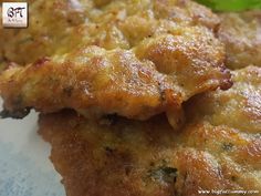 two pieces of fried food on a plate