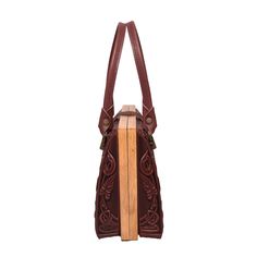 Introducing our Fashionable Top Handle Bag, a stylish handbag and purse for women. Dimensions: 10.8 x 7.6 x 4.5 inches (27.5 x 19.5 x 11.5 cm) Material: Crafted from a combination of genuine leather and real oak wood. Please Note: The actual color of the item may vary slightly from the pictures shown on the website due to differences in monitor brightness settings on your computer. Handheld Box Bag With Handles For On-the-go, Everyday Use Rectangular Clutch With Leather Handles, Rectangular Clutch With Leather Handles For Travel, Brown Evening Bag With Handles For Everyday Use, Brown Top Handle Evening Bag, Brown Evening Bag For Everyday Use, Burgundy Rectangular Satchel For Shopping, Rectangular Evening Bag For Shopping, Top Handle Clutch For Travel