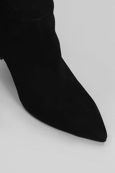 High heels boots in black suede, pointed toe, slip on, draped, leather sole, heel 90 mm, 100% suede, Made in Italy Pointed Toe Heeled Boots With Suede Lining, Formal Low Heel Suede Boots, Chic Formal Heeled Boots With Suede Lining, Suede Knee-high Boots With Stacked Heel And Pointed Toe, Chic Pointed Toe Heeled Boots With Suede Lining, Suede Low Heel Boots For Party, Suede High Heel Boots For Work, Elegant High Heel Suede Heeled Boots, Evening Suede Boots With Wrapped Heel