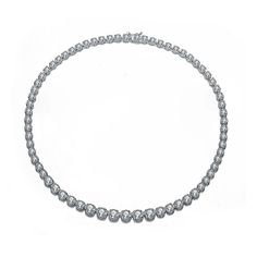 This gorgeous sterling silver cubic zirconia tennis necklace is a must-add to your fine jewelry collection. This gorgeous sterling silver cubic zirconia tennis necklace is a must-add to your fine jewelry collection. Chain length: 16 in. Chain type: cable Metal: sterling silver Finish: polished Packaging: boxedSTONE DETAILS Stone type: cubic zirconia Total weight: 14 ct. Shape: round Setting: prong Please note, due to the high value of this item, a signature may be required upon delivery. Size: 1 Fine Jewelry Cubic Zirconia Tennis Necklace With Brilliant Cut, Fine Jewelry Tennis Necklace With Brilliant Cut Cubic Zirconia, Sterling Silver Tennis Necklace With Brilliant Cut, Silver Tennis Necklace With Single Cut Cubic Zirconia, Diamond White Sterling Silver Tennis Necklace, Dazzling Cubic Zirconia Round Cut Tennis Necklace, White Gold Cubic Zirconia Tennis Necklace, Dazzling Cubic Zirconia Tennis Necklace Round Cut, Dazzling Sterling Silver Tennis Necklace With Single Cut Diamonds