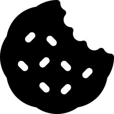 a black and white silhouette of a cookie with holes in the middle, on a white background