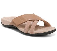 Good to your feet and stylish to boot, these adjustable leather sandals are a must-have for everyday wear. From Vionic®. Vionic Sandals, Adjustable Sandals, Heel Pain, Vionic Shoes, Cross Straps, Shoes Shoes, You Are Awesome, Leather Sandals, Clothing And Shoes