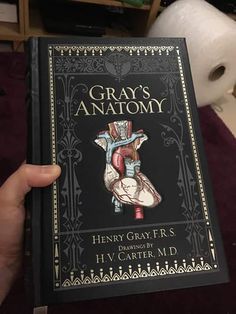 someone holding up a book about gray's anatomy