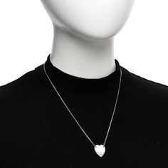 This is an authentic GUCCI Sterling Silver Trademark Heart Pendant Necklace. The necklace is crafted of sterling silver and features a link chain holding a heart shaped station pendant engraved with the Gucci logo. Holding A Heart, Gucci Logo, Oversized Bag, Dior Jewelry, The Necklace, Versace Bags, Wallet Fashion, Hobo Handbags, Cosmetic Case