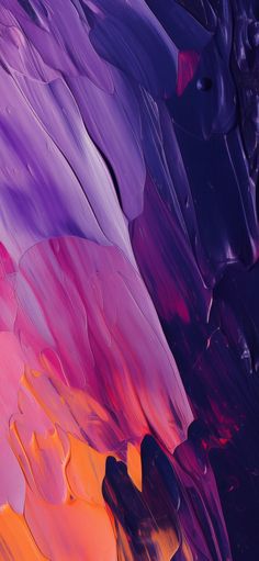 an abstract painting with purple, orange and pink colors