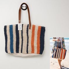 New With Tags Rays For Days The Shorebreak Weekender Tote Stripe Bag. The Perfect Hand Held Accessory To Top Off Your Fresh Style. This Oversized Tote Boasts Enough Room For Beach Treasures, Weekend Essentials Or Everyday Staples. Wether You're Headed To The Beach, The Market Or An Exotic Vacation, This Sidekick Adds A Touch Of Style And Function To Your Laidback Look. Shades Of Blue, Orange And Cream With Brown Straps. Cream, Blue And Orange Stripes Zip Closure Dual Shoulder Straps Faux Leather Mz Wallace Metro Tote, Weekend Essentials, Christmas Tote Bags, Striped Bags, Oversized Tote, Denim Tote, Convertible Bags, Weekend Trip, Leather Handbags Tote