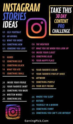 an instagram poster with the words instagram stories ideas and other things to do