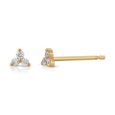 Diamond Trio Earrings, Diamond Trio Stud Earring, Tiny Diamond Studs, Tiny Diamond Stud Earrings, 14k Gold Diamond Studs 14k Gold Diamond Trio Stud Earrings.  FEATURES:  -Gold KT: 14K Solid Gold -Custom Gold Color: Yellow Gold -Diamond Cut: Round -Number of Stones: 3 -Stone Size: 1.3 mm -Total CTW: 0.09 ctw -Diamond Color Clarity: G Color SI Clarity -Setting Type: Prong -Ready to Ship in 1-2 Business Days -Available in every size (direct message us for your size -Packed in labeled gift box -The Gold Letter Pendants, Pink Sapphire Pendant, Gold Initial Pendant, Starburst Earrings, Diamond Cluster Earrings, Gold Diamond Studs, Traditional Diamond, Earrings Diamond, Gold Diamond Earrings