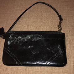 Beautiful Shiny Patent Leather Coach Wristlet Is Perfect For A Night Out. It’s Holds Your Phone Money Lipgloss Etc. Never Use But I Lost The Tags Inside & The Receipt There Is A Very Teeny Tiny Mark On The Back Which Is Pictured. Coach Clutch With Zipper Closure, Coach Rectangular Clutch With Zipper Closure, Coach Clutch Pouch With Zipper Closure, Elegant Black Pouch With Cell Phone Pocket, Black Clutch Wristlet For Formal Occasions, Formal Clutch Wristlet With Zipper Closure, Formal Pouch Wristlet, Black Formal Clutch Wristlet, Coach Black Clutch With Zipper Pouch