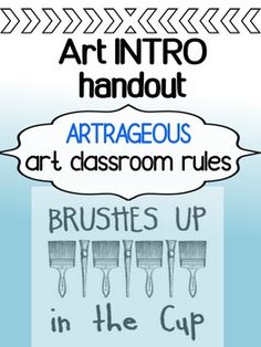 an art classroom poster with brushes up in the cup