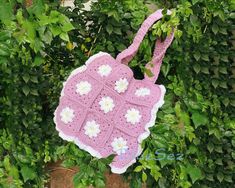 "Cute Floral Tote Bag - Flower Tote Bag, Daisy Bag, Retro Tote, Shoulder Bag, Hand Bag, Picnic Bag, Handmade Bag, Gift for Girl Birthday Gift - This wonderful crochet Flower bag is the perfect accessory for girls' outfits. * The bag is 14\" by 14\" (35x35cm) and the handles are 11\" long * Made out of milk cotton. * Colors: Purple, White. *Custom colors are available please message me. CARE: - Our cute toge bag should be hand washed or in a flimsy setting. - Do not iron, sun-dried is recommend P Purple Crochet Bag For Everyday Spring Use, Cute Rectangular Bags For Spring, Cute Square Bag For Spring, Cute Spring Rectangular Shoulder Bag, Purple Crochet Bag For Spring, Cute Rectangular Crochet Bag, Cute Rectangular Crochet Bag For Beach, Cute Handmade Square Shoulder Bag, Cute Rectangular Crochet Bag For Summer