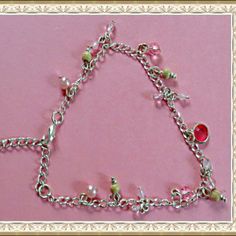 Silver In Color Anklet With Pink & Brown Beads Handmade! Colorful Beads For Teens/Women Great For Summer. Silver Metal Beaded Anklets, Adjustable Silver Beads Anklet For Party, Silver Beaded Charm Bracelet For Party, Silver Beaded Anklets For Gift, Silver Beaded Anklets As Gift, Pink Brown, Woman Colour, Anklets, Silver Tone