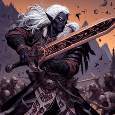 Valaan Blackblade is the ascendant hero and a divine patron of surface drow, travel, diplomacy and swordsmanship. He is a regional demigod of the plane of Waking Materia. Scientific Drawing, Character Prompts, Darkest Dungeon, Navy Sailor, Traditional Games