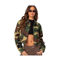 in stock Camouflage Jacket, Crop Jean Jacket, Camo Jacket, Roll Up Sleeves, Camo Print, Printed Fabric, S Models, Model Height, Camouflage