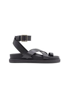 Ankle Strap Sandals Flat, Strappy Leather Sandals, Black Strappy Sandals, Black Leather Flats, Footbed Sandals, Leather Sandals Flat, Brown Leather Sandals, Hand In Hand, Casual Look