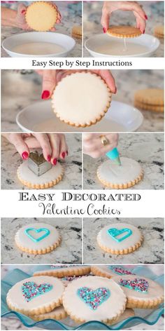 how to decorate heart shaped cookies for valentine's day - step by step instructions