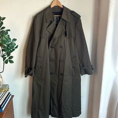 Super Dope Grey-Ish Green Trench Coat From Christian Dior. A True Vintage Piece. Includes Belt. Size Is 40r, Comparable To A Large Today. Dior Jacket, Green Trench Coat, Men Dior, Coats Vintage, Vintage Christian Dior, Gray Green, True Vintage, Belt Size, Christian Dior