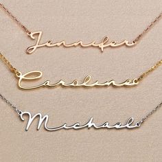 Multiple Name Necklace 18k Gold Vermeil Jewelry - J F W Customizable Minimalist Rose Gold Necklace, Minimalist Customizable Rose Gold Necklace, Customizable Dainty Rose Gold Necklace, Dainty Customizable Rose Gold Necklace, Everyday Rose Gold Name Necklace With Adjustable Chain, Rose Gold Name Necklace With Delicate Chain, Delicate Chain Rose Gold Name Necklace, Classic Customizable Rose Gold Necklace, Elegant Personalized Gift Name Necklace With Delicate Chain