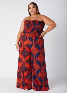 Plus Size resort strapless jumpsuit plus size wide leg jumpsuit Plus Size Resort Wear, Jumpsuit Plus Size, Plus Size Wide Leg, Plus Size Romper, Jumpsuit Online, Strapless Jumpsuit, Party Events, Fall Winter 2024, Wide Leg Jumpsuit