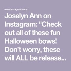 an instagramr with the words, i'm on instagram check out all of these fun halloween bows don't